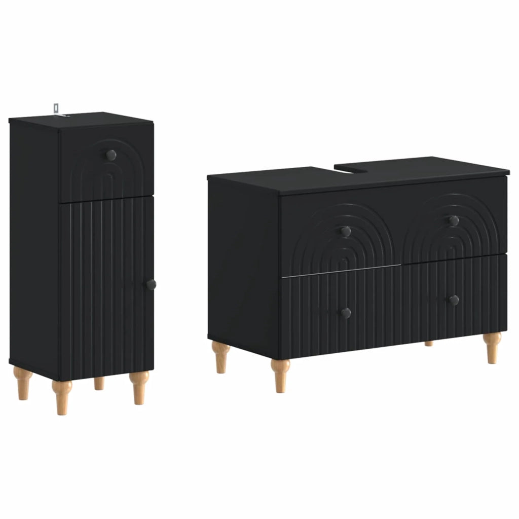 Set di Armadi da Bagno da 2 Pezzi ALKMAAR Nero 3417667
