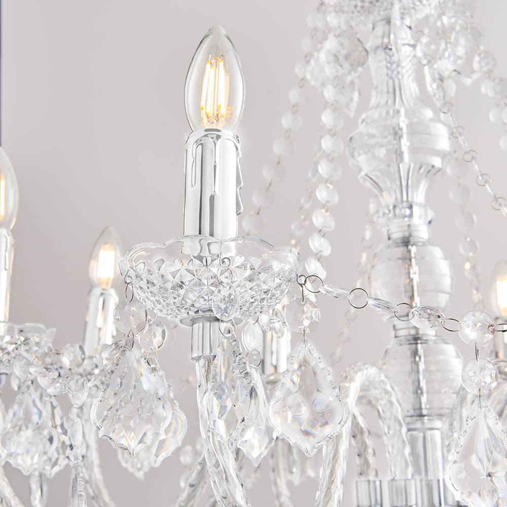 Lampadario glamour acrilico trasparente 8xE14 Clarence Endon