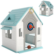 Casetta per Bambini con Palla da Basket, Anelli e Freccette ¨C Minimal ¨C 132x118x124 cm