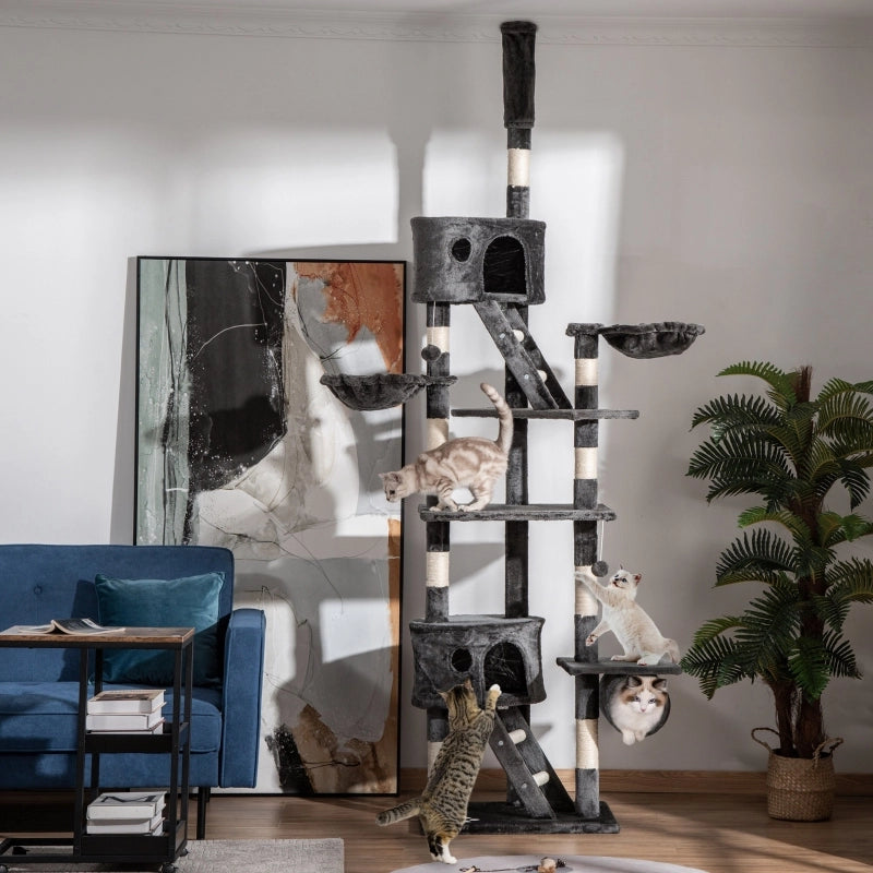 ALBERO RASCHIATOIO da soffitto 240-260 cm Grigio Scuro in pannello truciolare