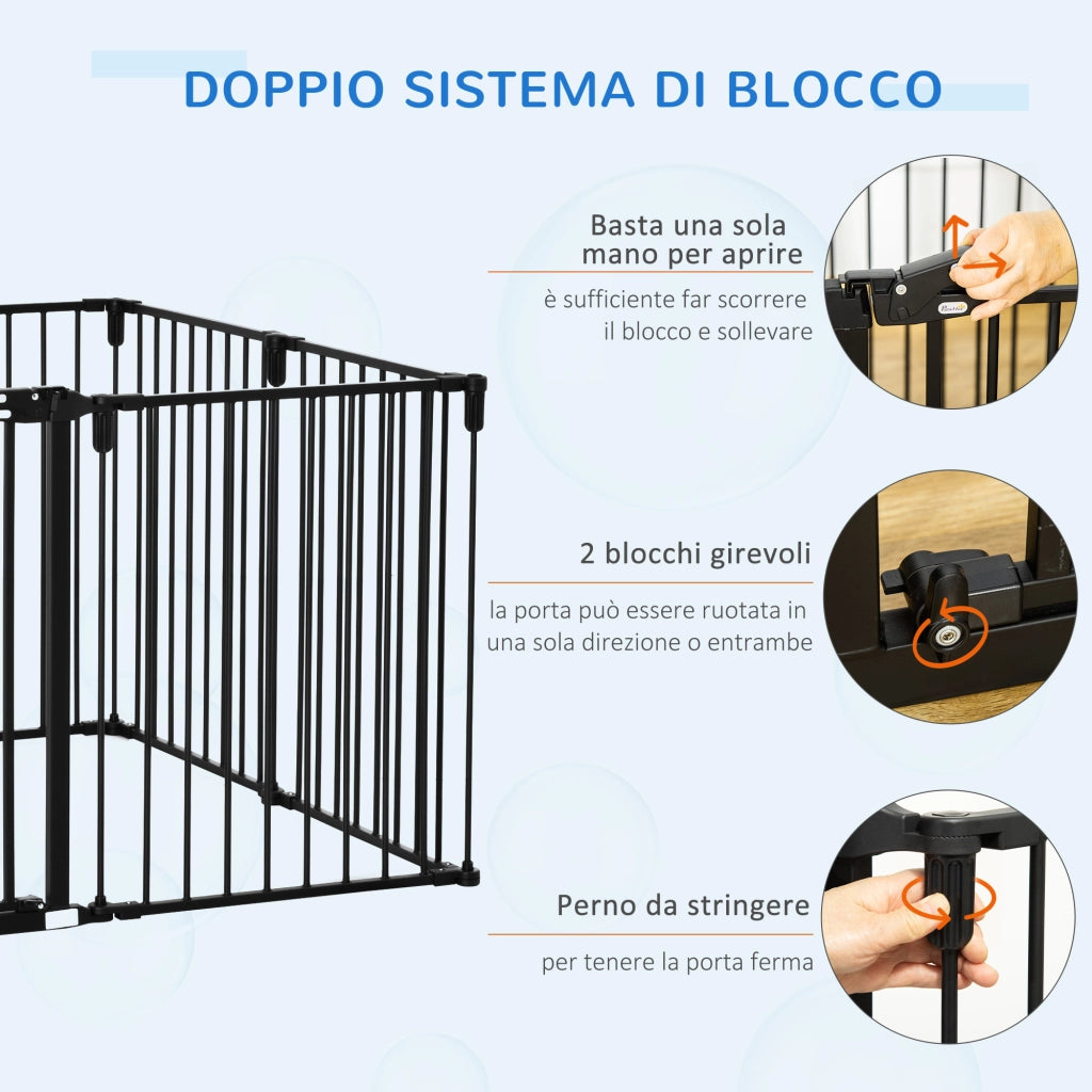 Cancello Sicurezza Cani Pieghevole ¨C Minimal ¨C Nero