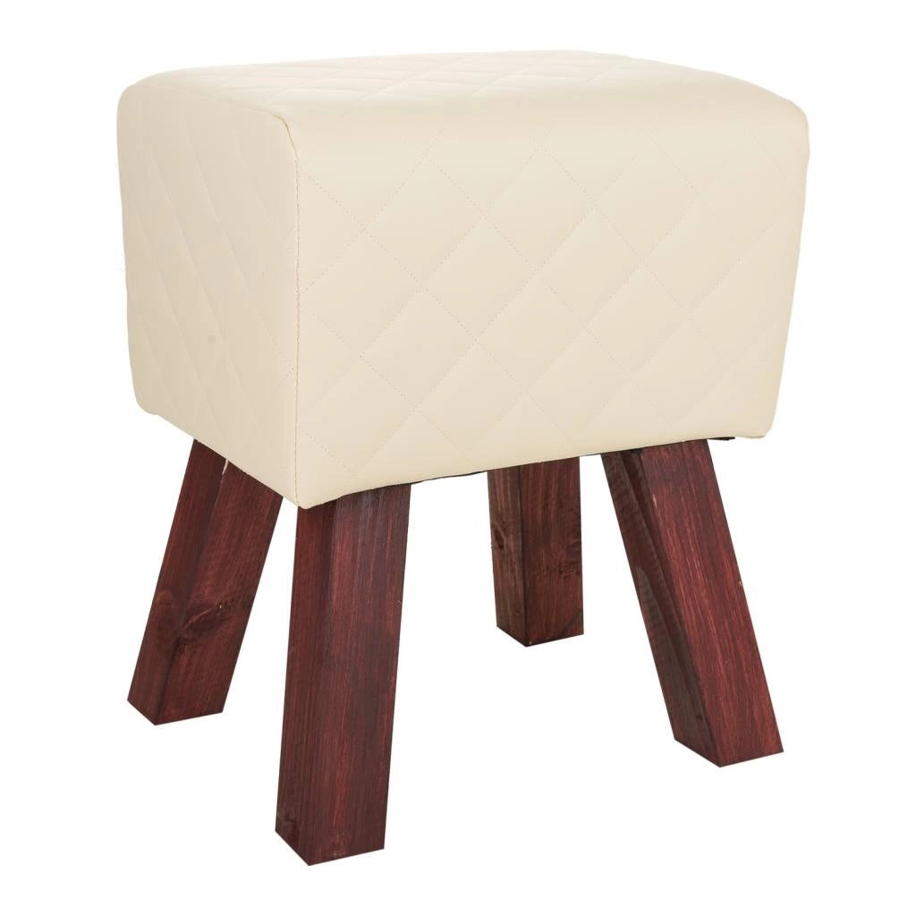 Sgabello imbottito bianco 36x30x47h