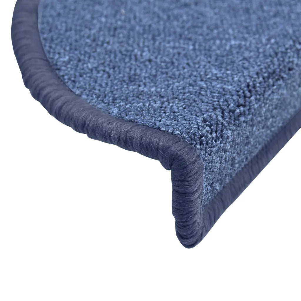Tappetini per scale 15 pz | Gradini per Scale 56x17x3 cm blu semicircolari