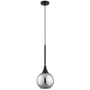Lampada a sospensione nera con accento oro E27 15W Alfa