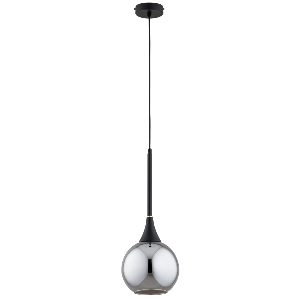 Lampada a sospensione nera con accento oro E27 15W Alfa