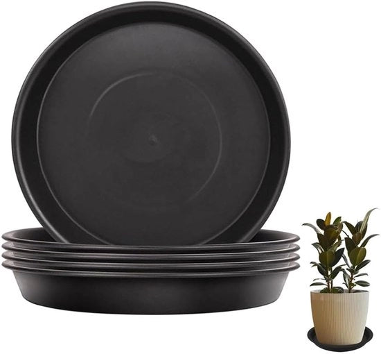 Supporti per vaso di plastica a forma rotonda - 5 pezzi - nero - 25 cm