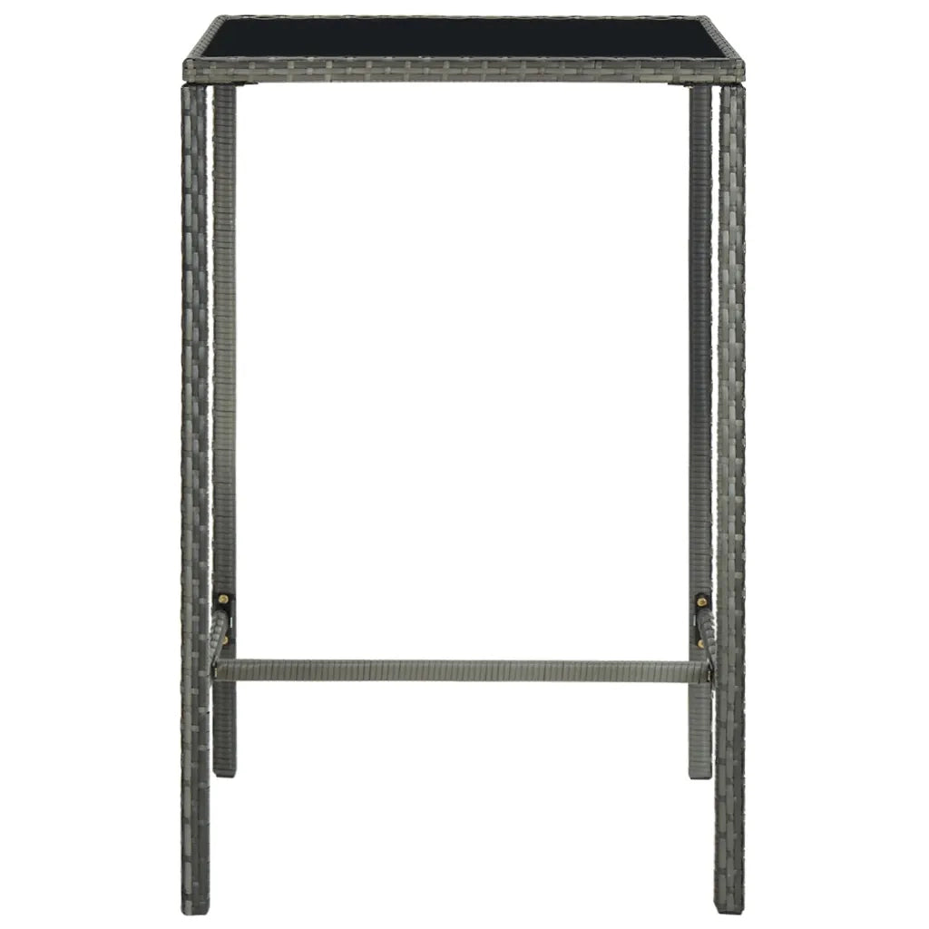 Set da Bar da Giardino 3 pz con Cuscini in Polyrattan Grigio 3064818