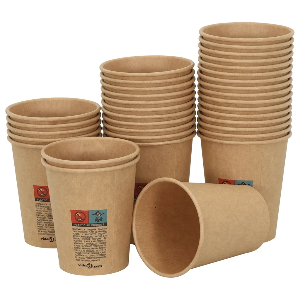Tazze da CaffÃ¨ in Carta con Coperchi 1000 pz 8oz 200 ml