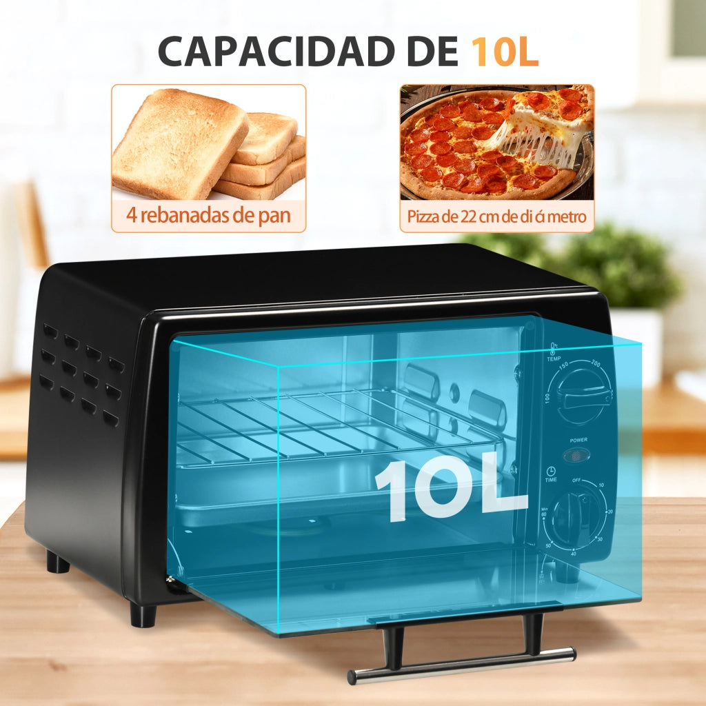 Forno Elettrico da Tavolo ¨C Xylo ¨C 10L 750W 230¡æ Timer 36,5x26x22cm Nero
