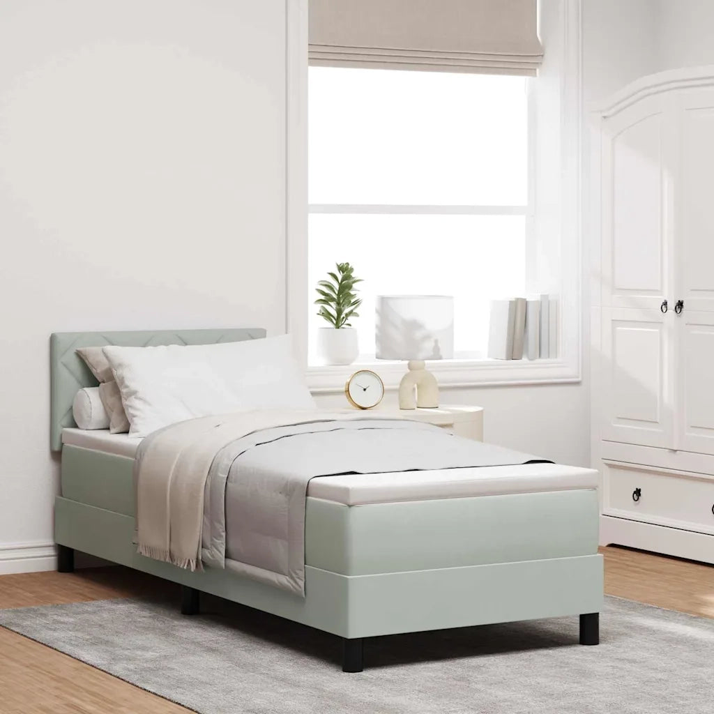 Letto a molle con materasso Grigio chiaro 80 x 200 cm Velluto 3339200
