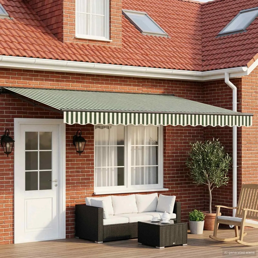 Tettuccio Elettrico Retrattile Verde, Bianco, Antracite 4 × 3 m 3421597