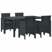 Set da Pranzo per Giardino 5 pcs Antracite Rattan Polt 3378695