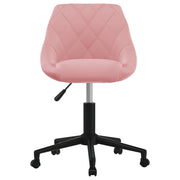 Sedia da Pranzo Girevole Rosa in Velluto 3089037