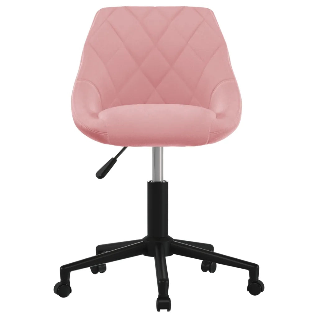 Sedia da Pranzo Girevole Rosa in Velluto 3089037