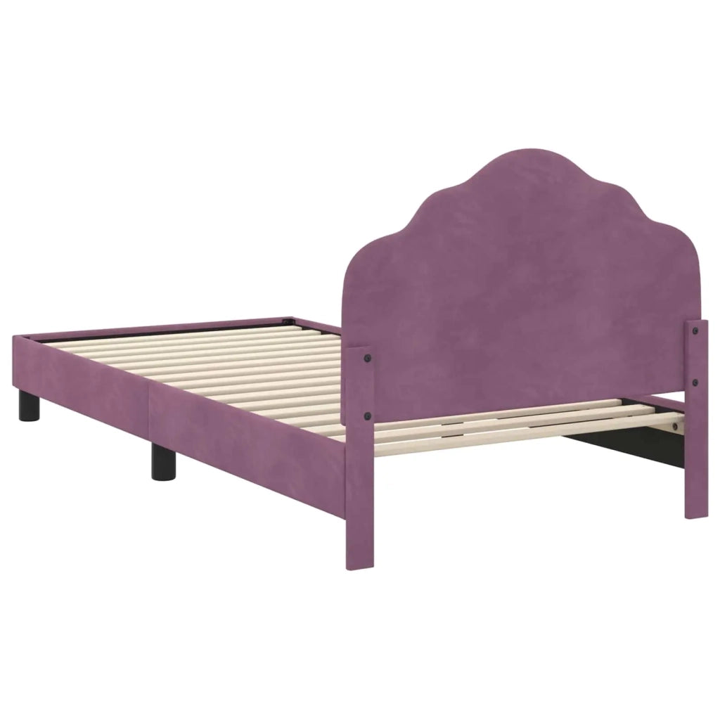 Struttura letto bambini con testata Viola 90 x 200 cm Velluto