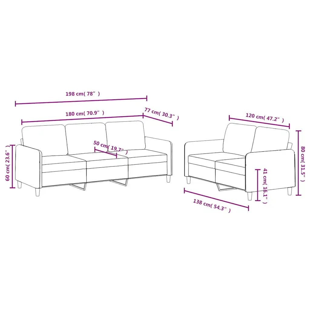 Set di Divani 2 pz Blu in Velluto