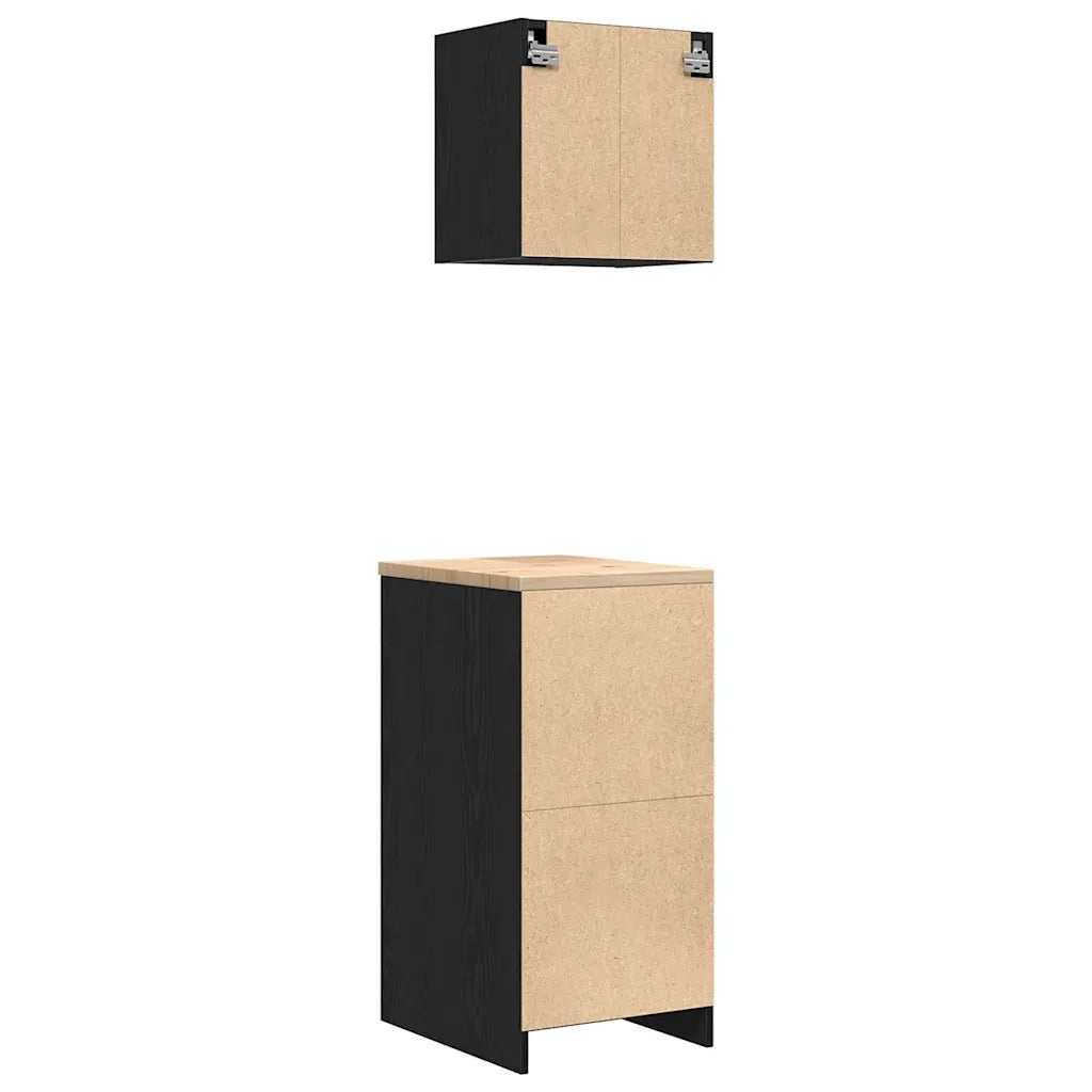 Armadi da Garage 2 pz Neri in Legno Multistrato 3328324