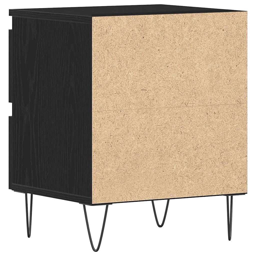 Comodino | Armadio da Notte | Mobiletto da notte Rovere nero 40 x 35 x 50 cm Legno multistrato