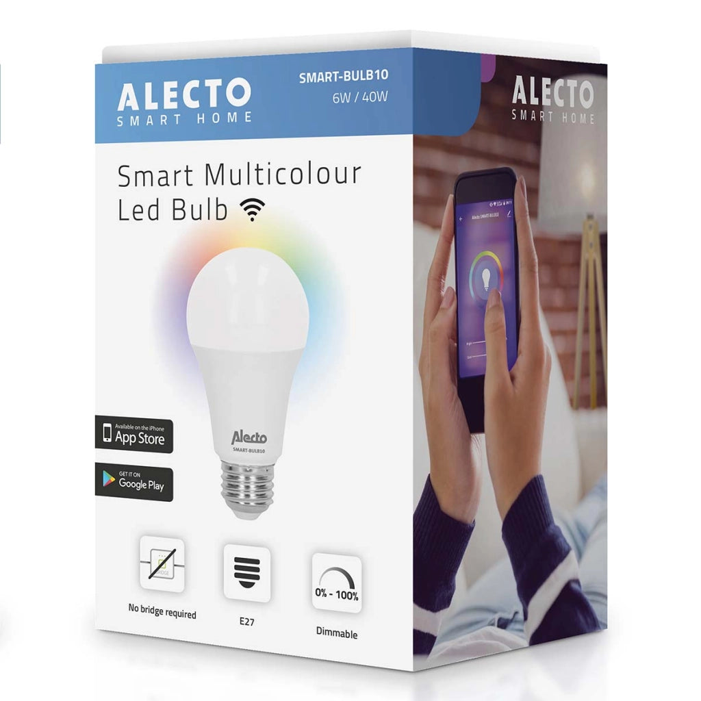 SMART-BULB10 Lampadina LED a colori connessa con Wi-Fi Bianco Alecto