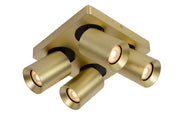 Plafoniera Lucide Nigel ottone 4 faretti GU10 20cm