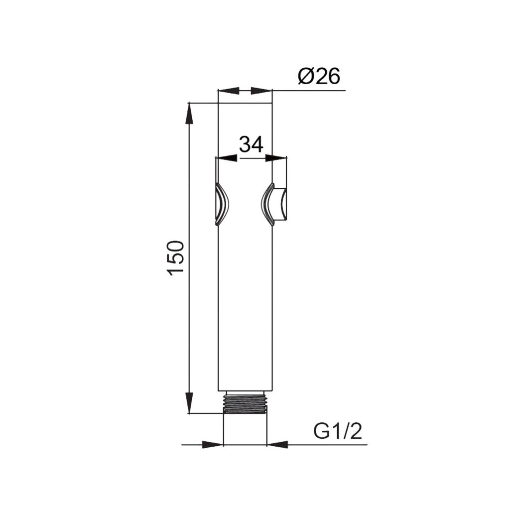 SINED Doccetta water Inox satinato in acciaio 316L con pulsante on-off ideale per igiene intima resistente e durevole attacco universale modello Levante