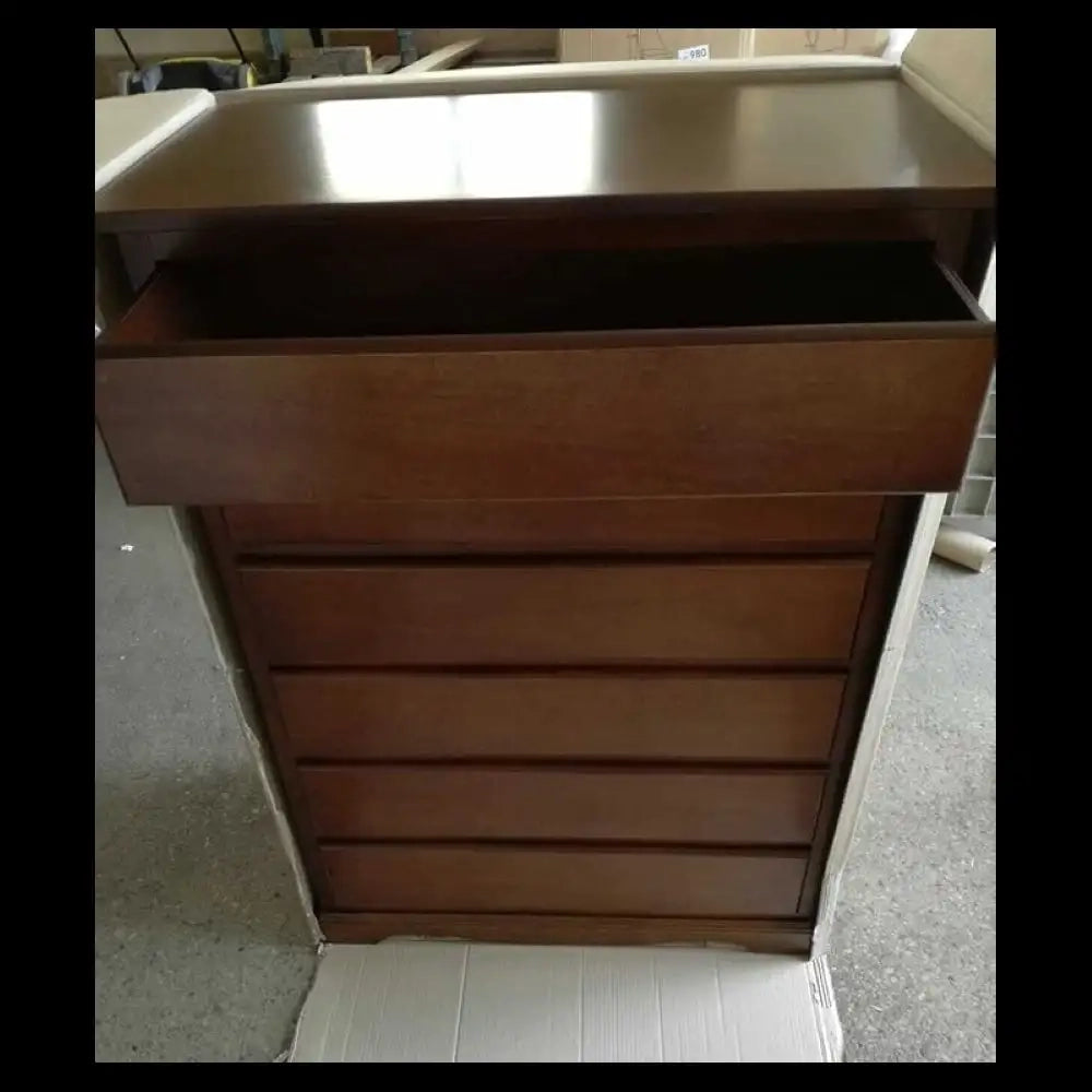 Cassettiera 6 cassetti arte povera in legno massello e mdf con rifinitura in noce 97x49x140 H