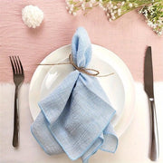 Set di asciugamani in lino da tavola da 12 pezzi, in tessuto libero, adatto per riunioni, feste e altre occasioni. 32*32cm, Blu del cielo.