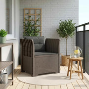 Poltrona a 1 Posto con Cuscini Aspetto Rattan PP Grigio Chiaro 8011881
