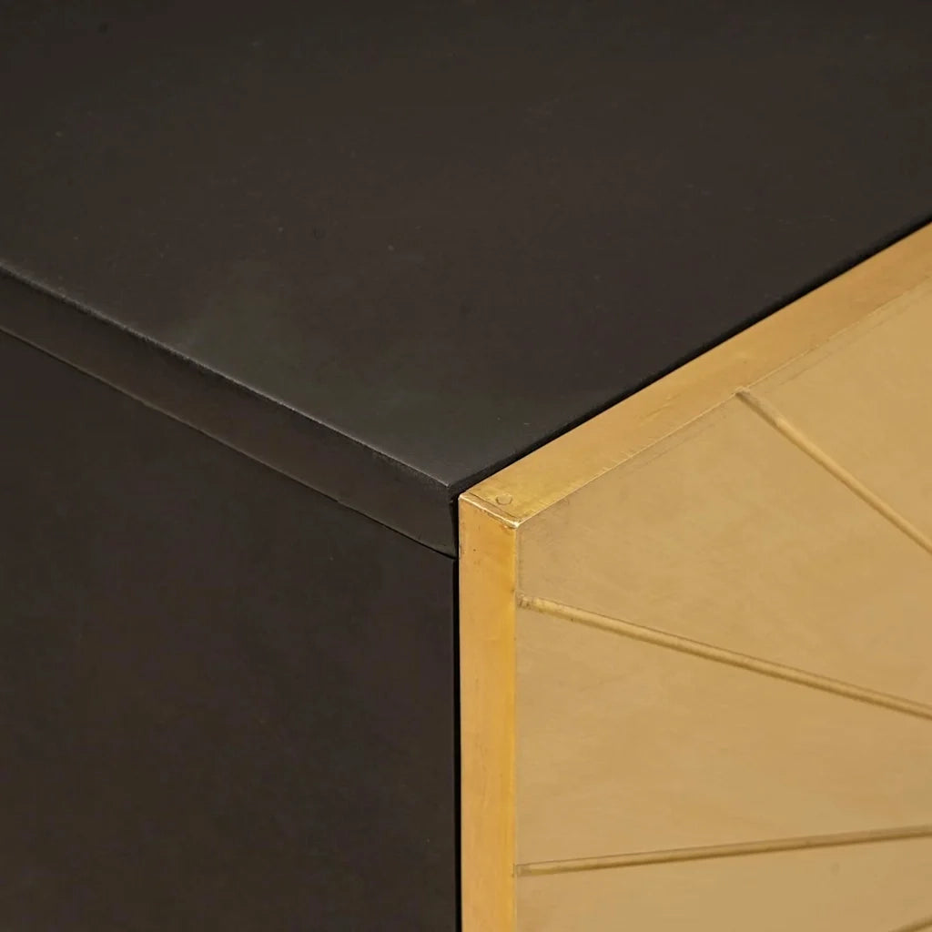 Armadio sottolavello con lo scaffale-Mobile sottolavello Nero e Oro 62 x 33 x 58 cm