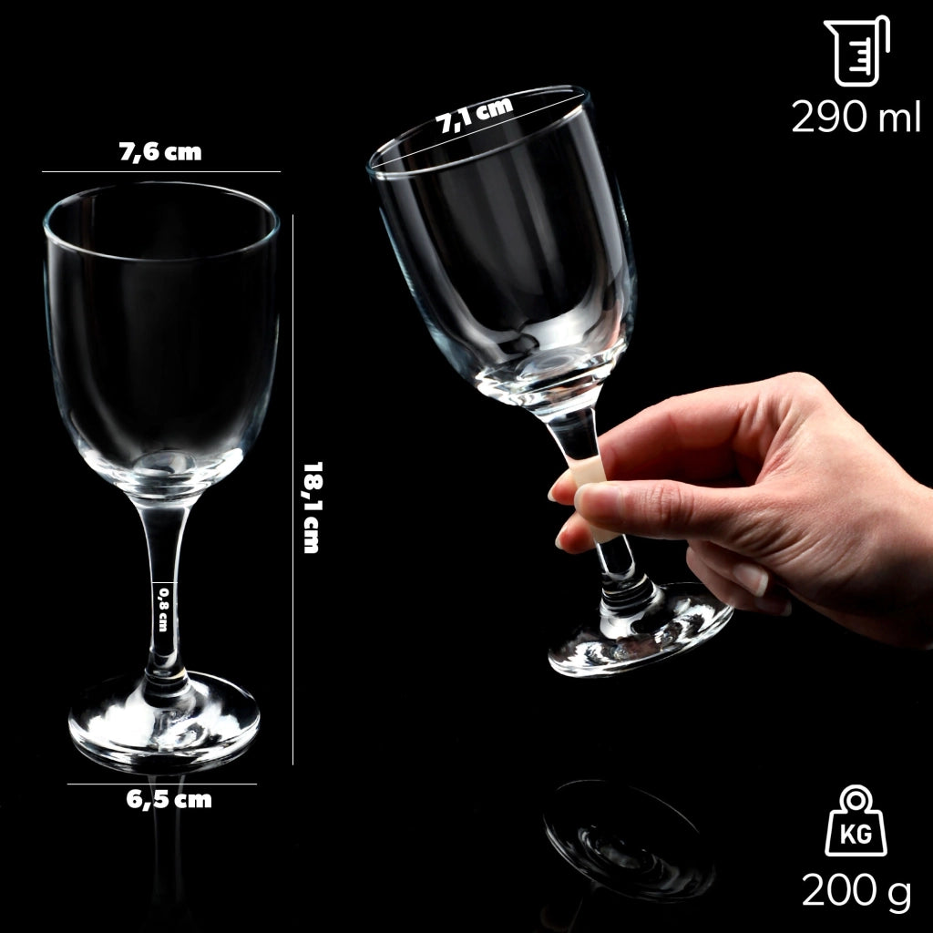 Set di 6 bicchieri da vino rosso e bianco KADAX da 290 ml