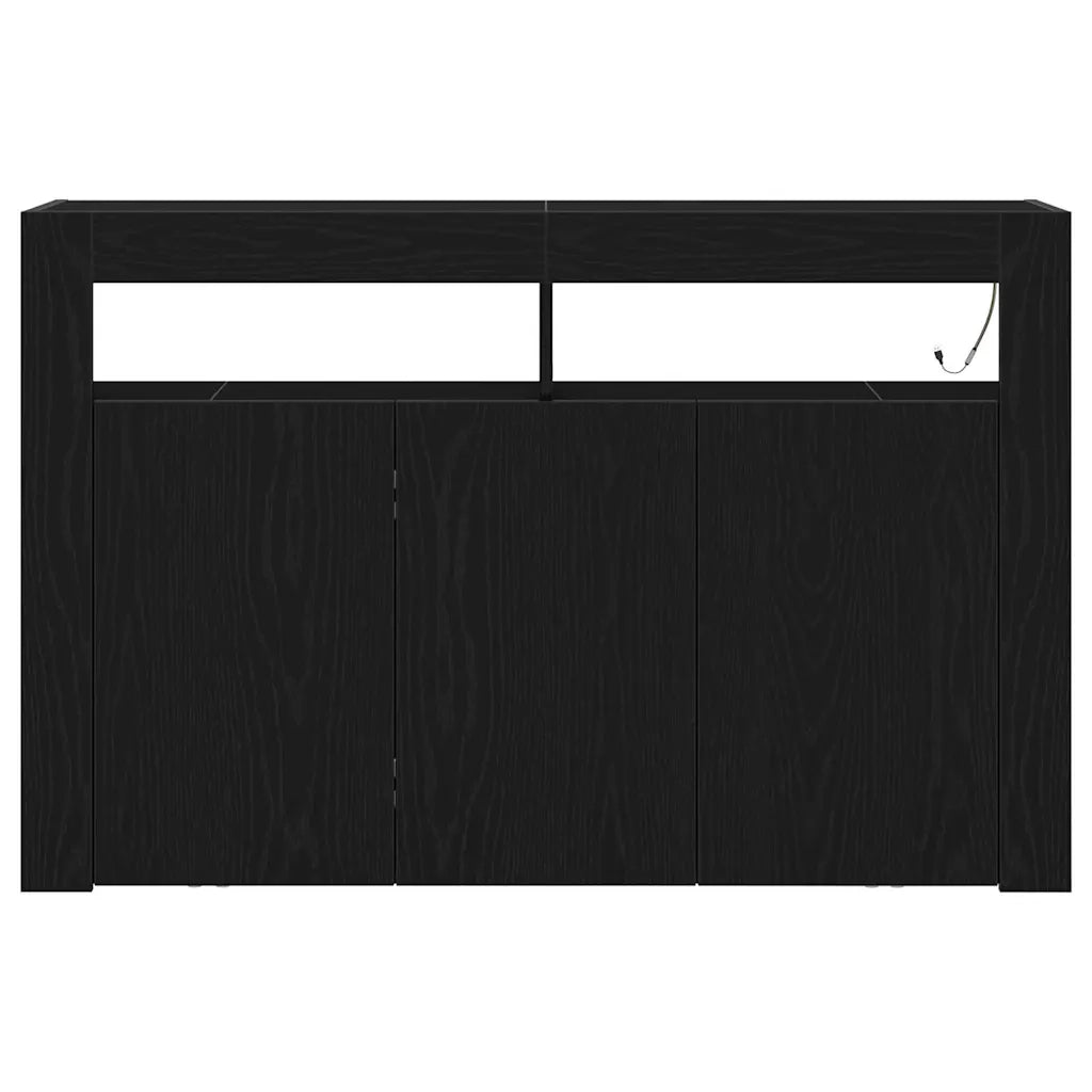 Credenza Rovere Nero 116 x 30 x 75 cm Legno multistrato 3333885