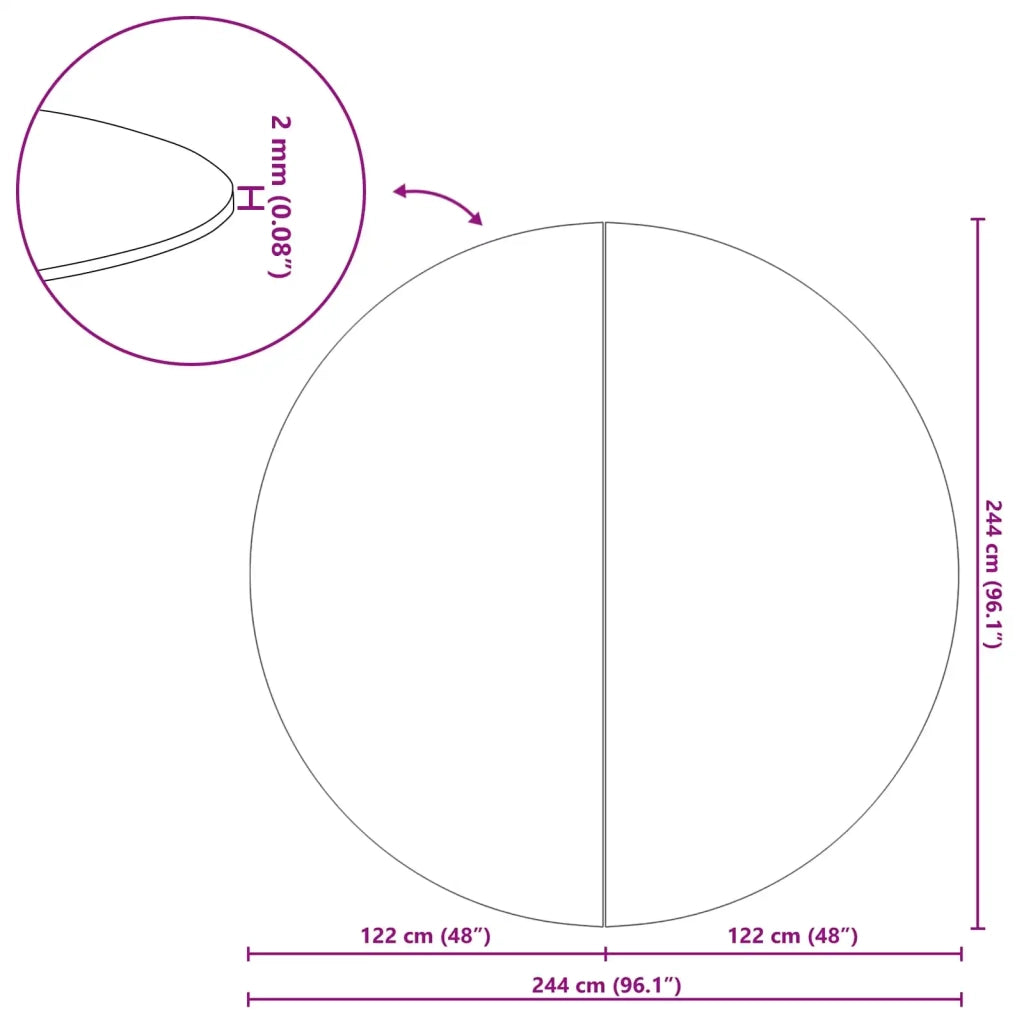 Telo per Fondo Piscina Nero Ø 244 cm Tessuto Non Tessuto 42009103