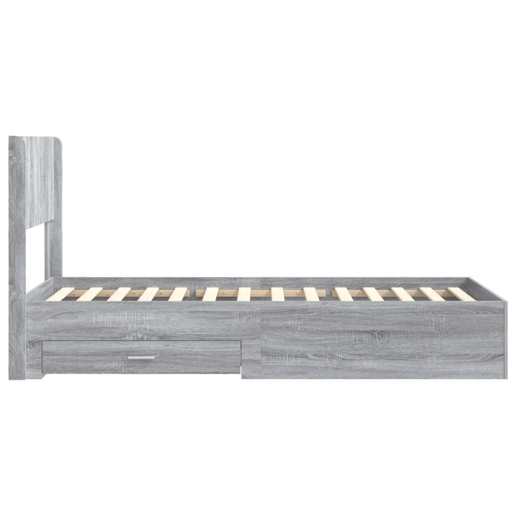 Struttura del letto con stoccaggio e testata Sonoma grigio 3414520
