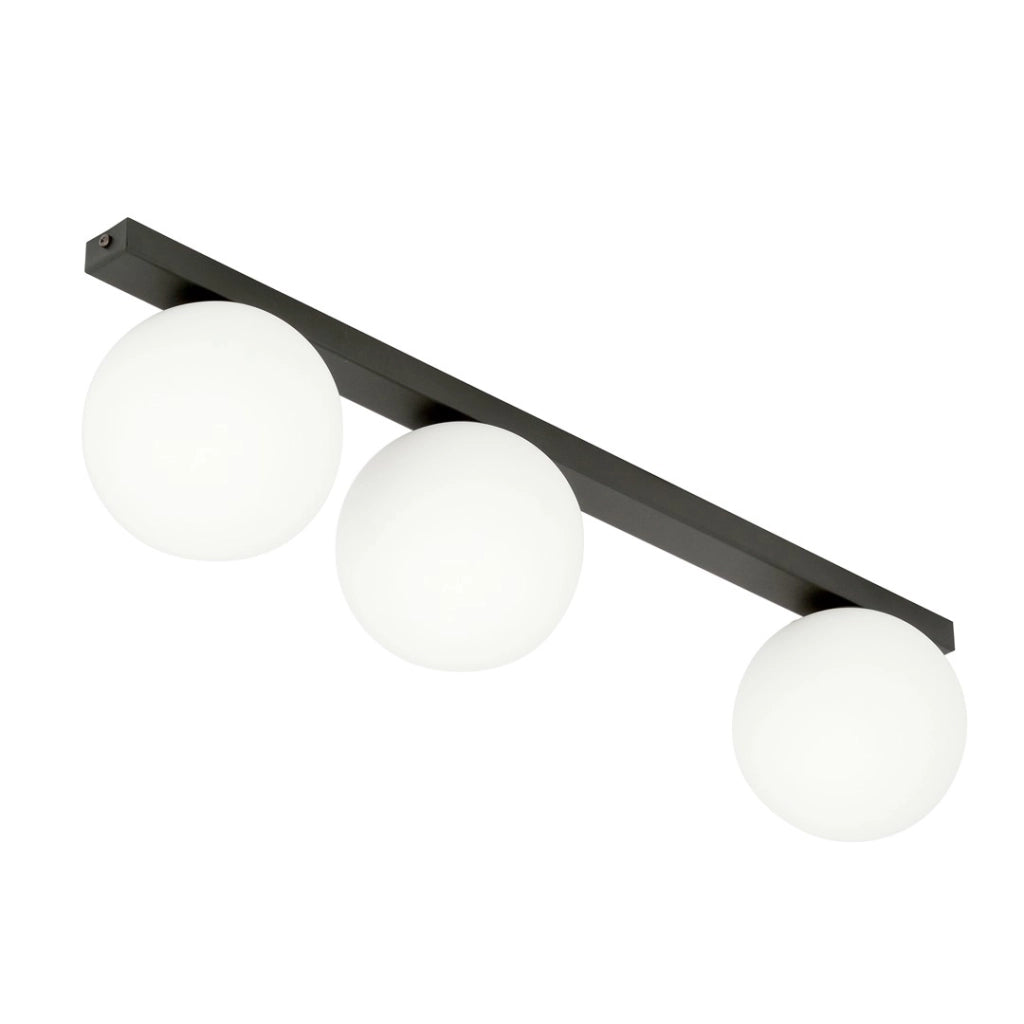 Emibig FIT plafoniera 3 luci E14 nera/opal 70cm metallo