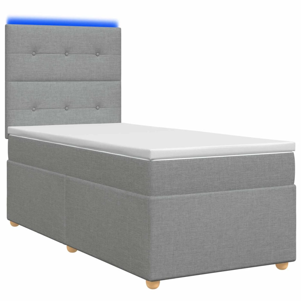 Letto box spring con materasso Grigio Chiaro 90 x 200 cm 3455259
