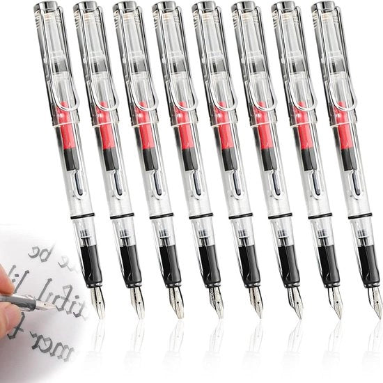 Set di penna calligrafica - 8 penne calligrafiche con penna larga - trasparente.