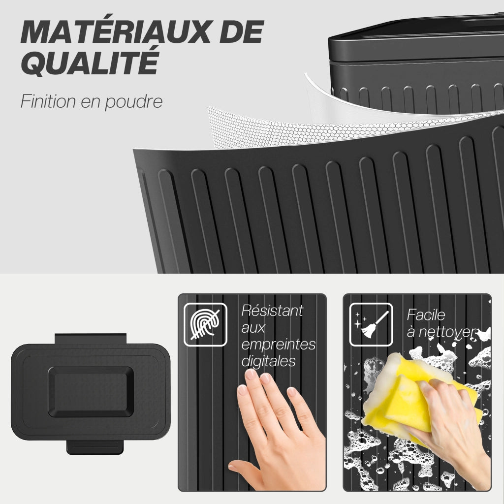 Cestino Doppio Compartimento 2x20L con Pedale ¨C Minimal ¨C 45.5x36.5x51cm Nero