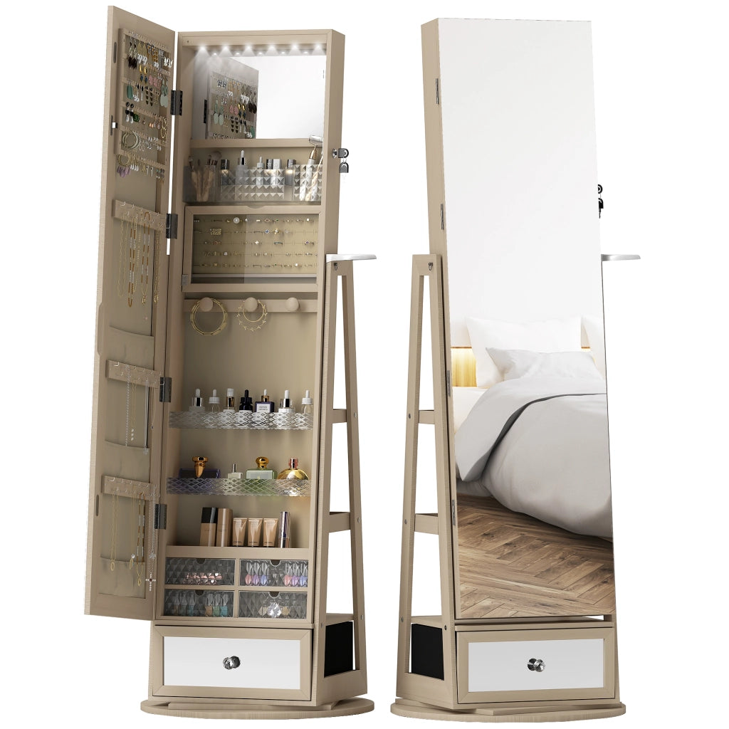 Armadio Joyero con Specchio e Luci LED ¨C Minimal ¨C Bianco