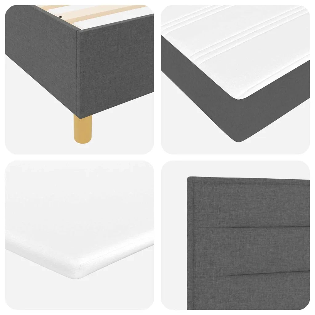 Letto a molle con materasso Grigio scuro 200 x 200 cm Tessuto 3341792