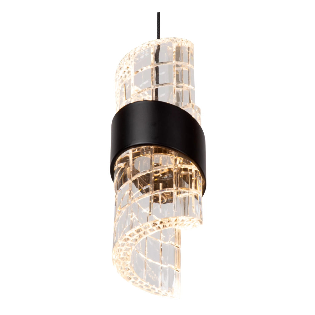 Lampada sospensione glamour vetro nero Kligande LED 7W