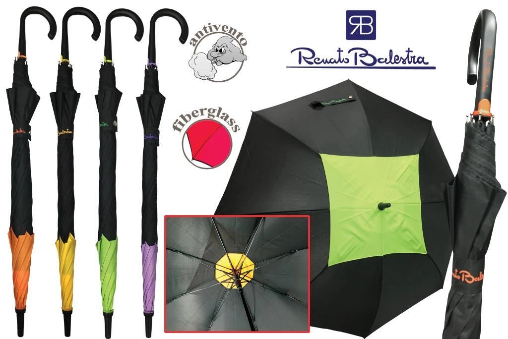 Ombrello da Pioggia golf automatico ventilato fusto antivento renato balestra