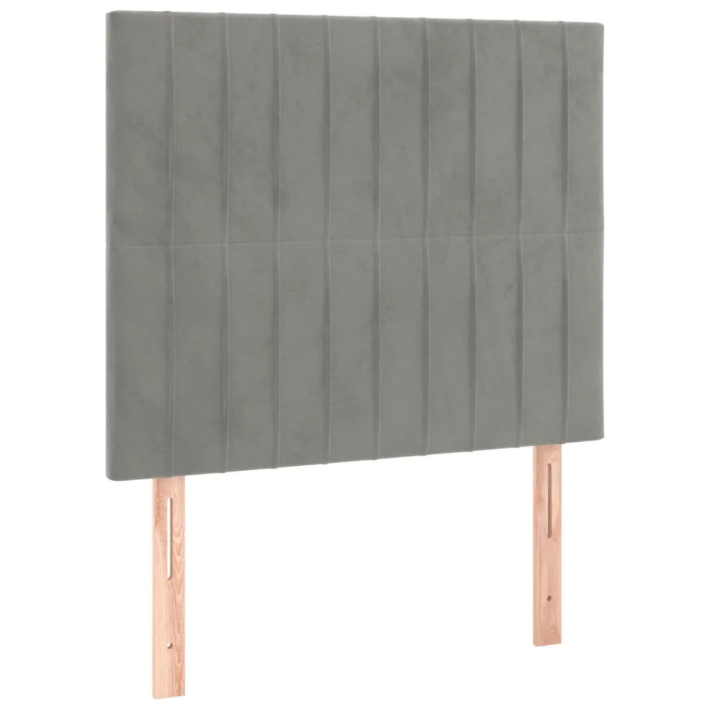 Letto a Molle Materasso e LED Grigio Chiaro 80x200 cm Velluto 3136209