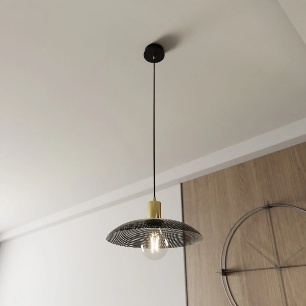 Lampada a sospensione nera oro in metallo Spirit E27 Emibig