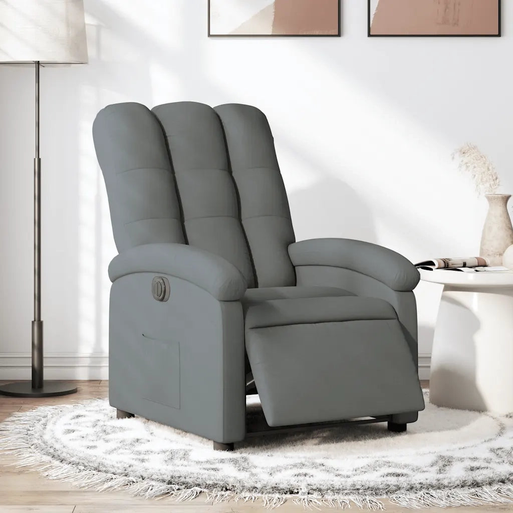Poltrona Elettrica Reclinabile Grigio Scuro in Tessuto 3204069