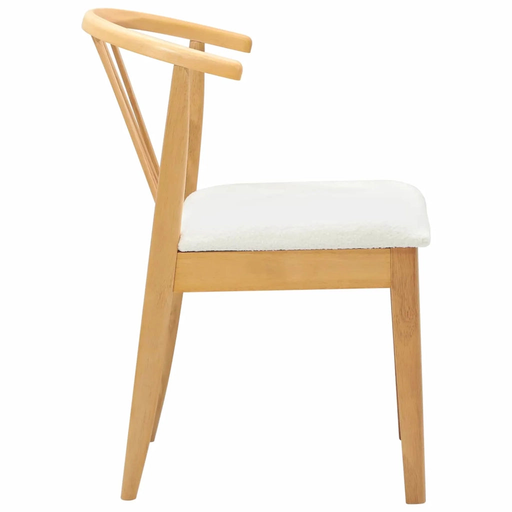 Sedia da pranzo 2 pcs Naturale e Bianco