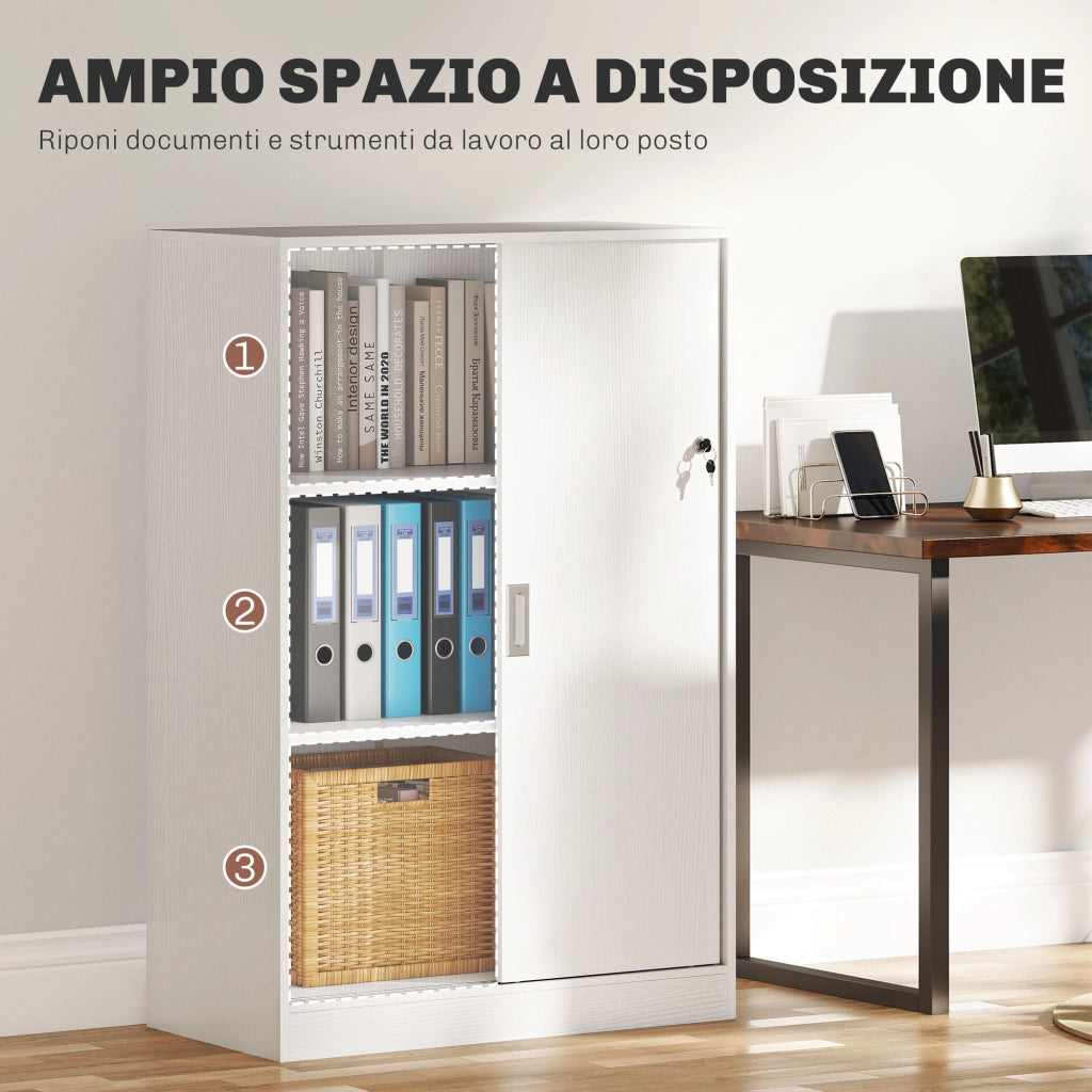 Armadio da Ufficio con Ripiani e Cassetti ¨C Minimal ¨C Bianco 80x40x120 cm