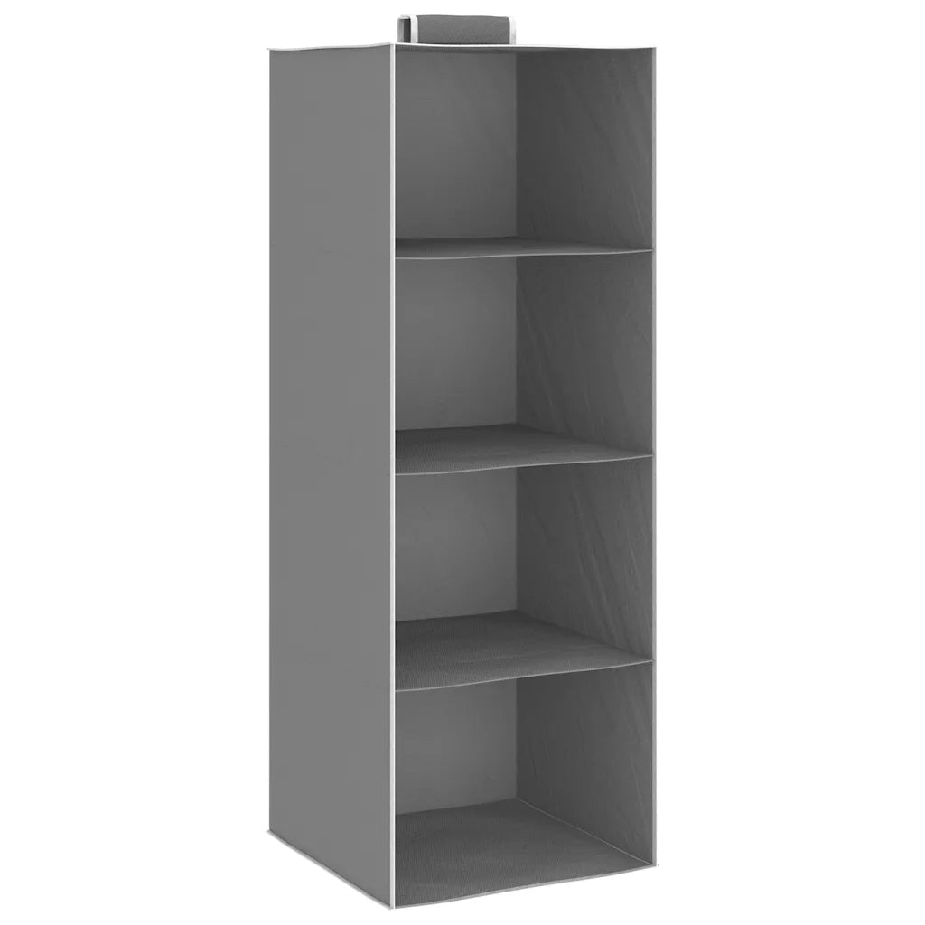Organizer per Armadio da Appendere con 4 Ripiani 2 pz Tessuto 288324
