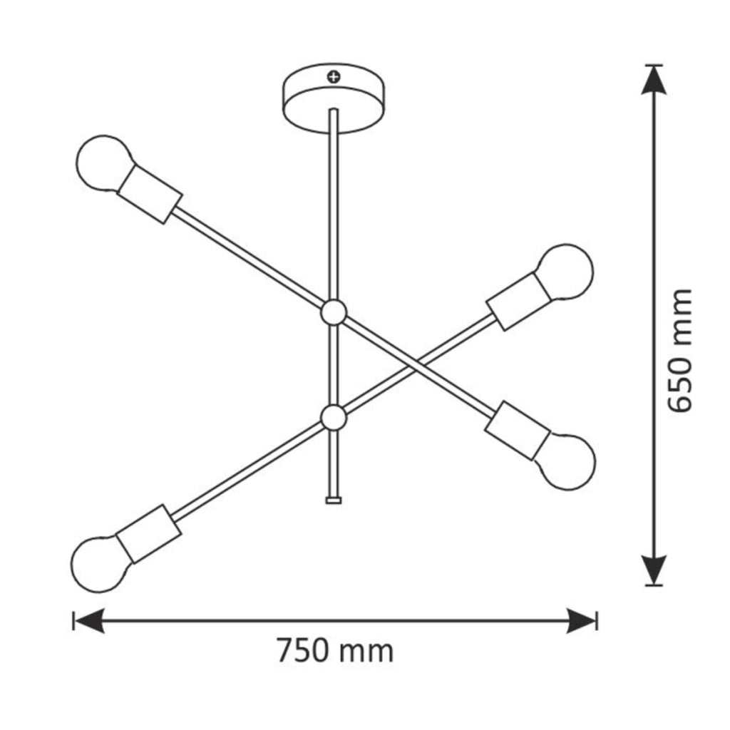 Lampada a sospensione MORA cromata 4xE27 Ø75cm Polux