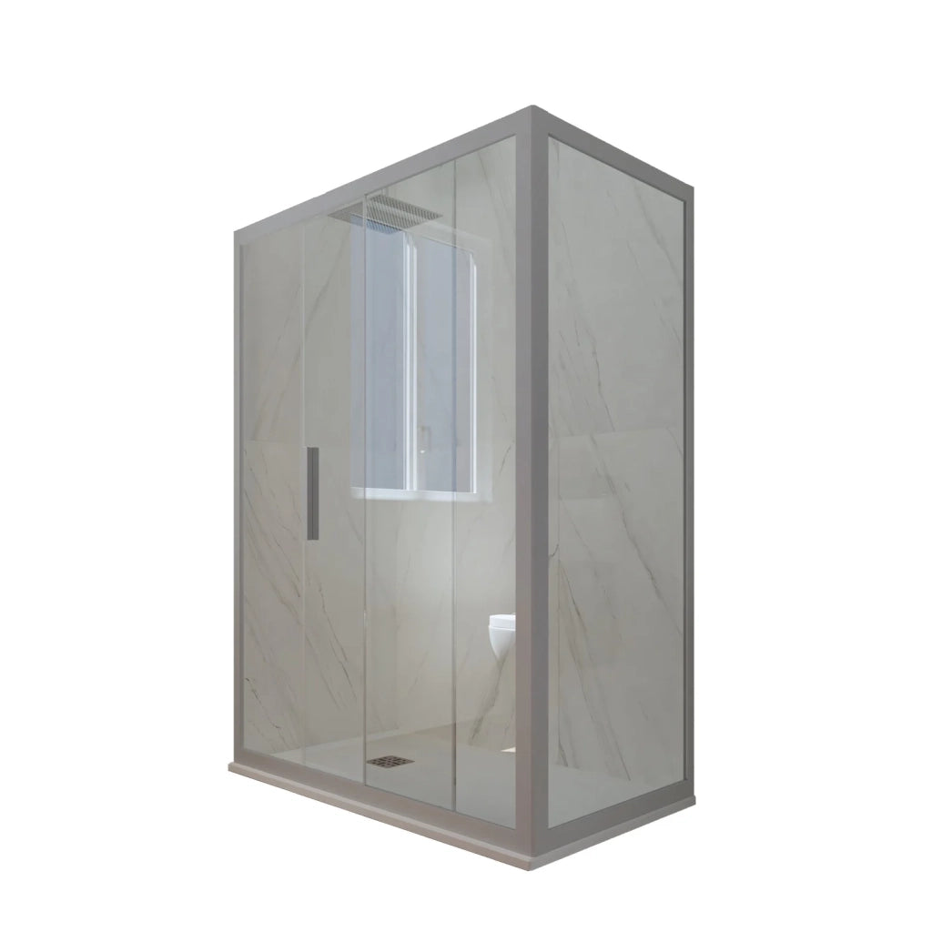 Box doccia scorrevole 80x150 CM H 200 Vetro Trasparente Profilo Silver mod. Deco Duo