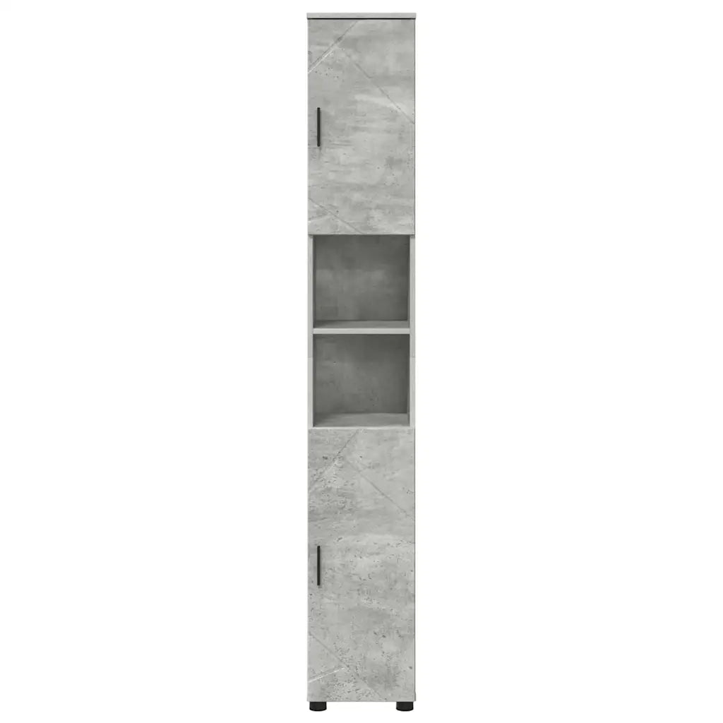 Mobile da Bagno con porta Grigio cemento 30 x 35 x 192 cm